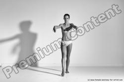 Nude Gymnastic poses Woman White Moving poses Slim long brown Dynamic poses Pinup